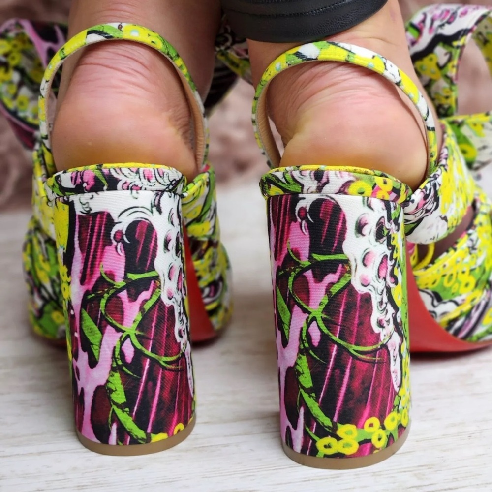 Vibrant Patterned Strappy Sandals - Picture 4 of 12